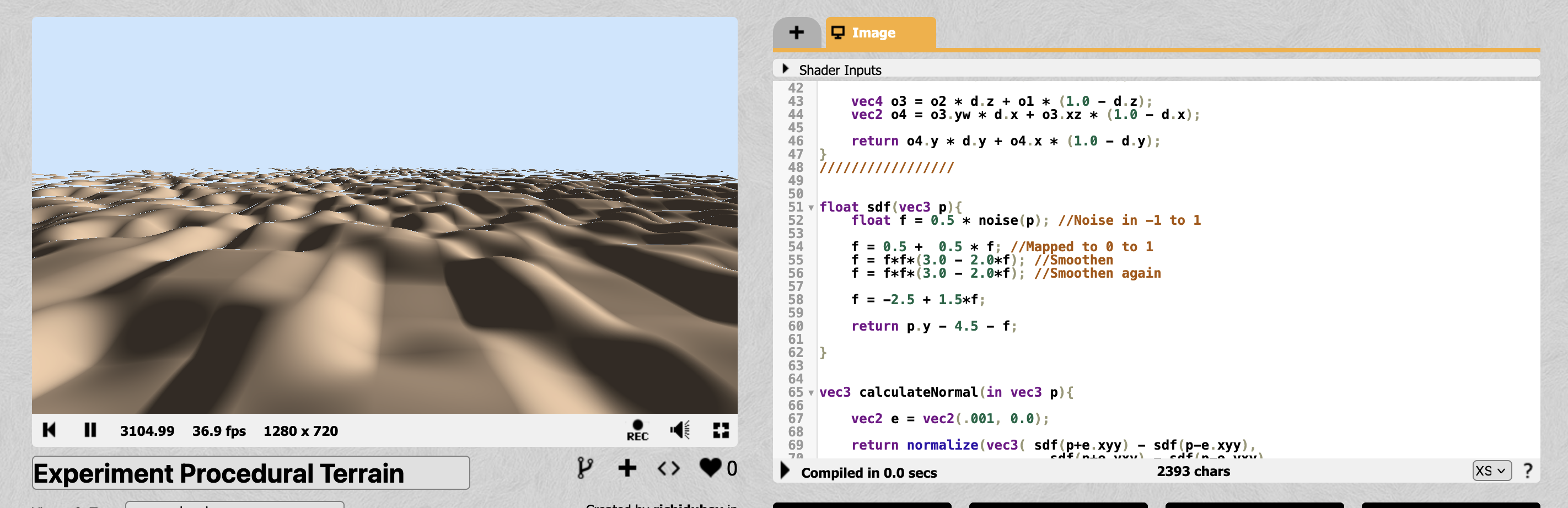 Perlin noise dunes